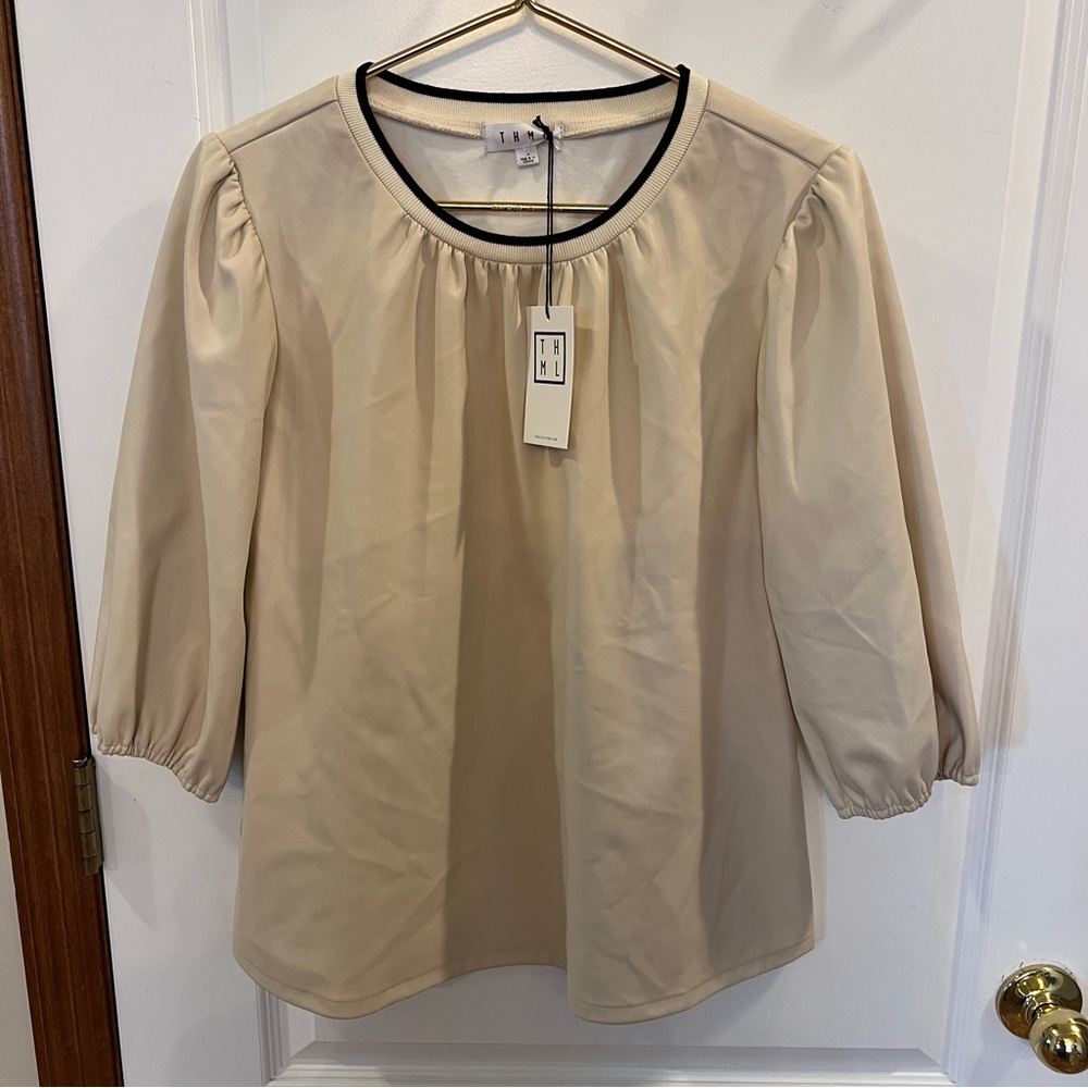 THML Cream Puff Sleeve Top
